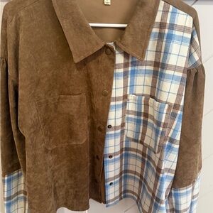 Kori Brown and Blue Plaid Shirt